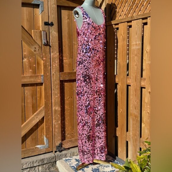 🆕 SIMKHAI 🧿 NWOT Bex Sequined Embellished Maxi Dress, Sorbet Pink - Sz US 12 - Picture 11 of 16